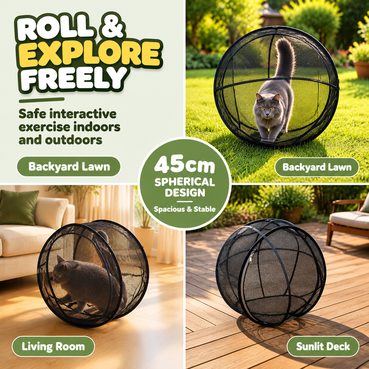 FuzzyTail™ - Cat Playpen Ball