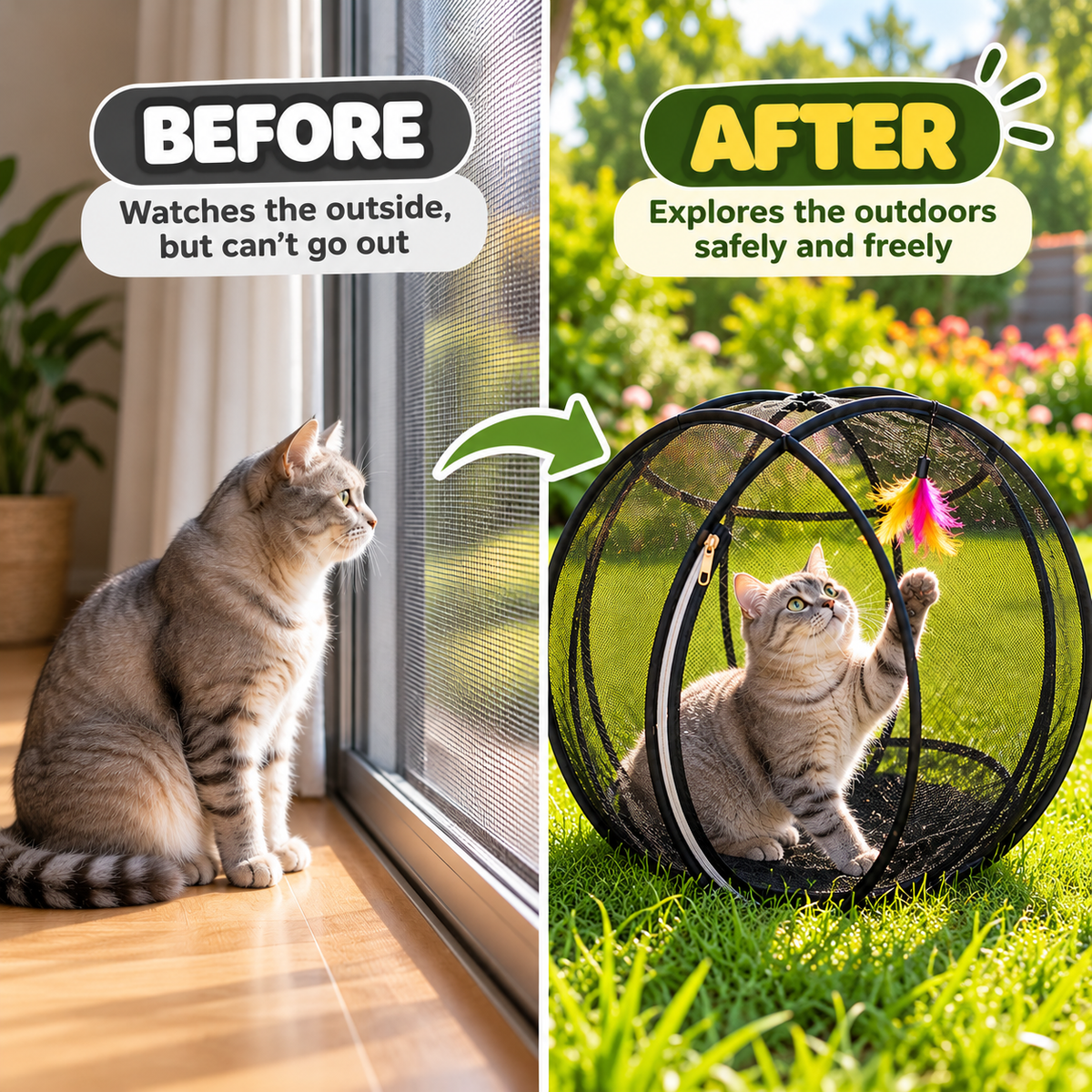 FuzzyTail™ - Cat Playpen Ball