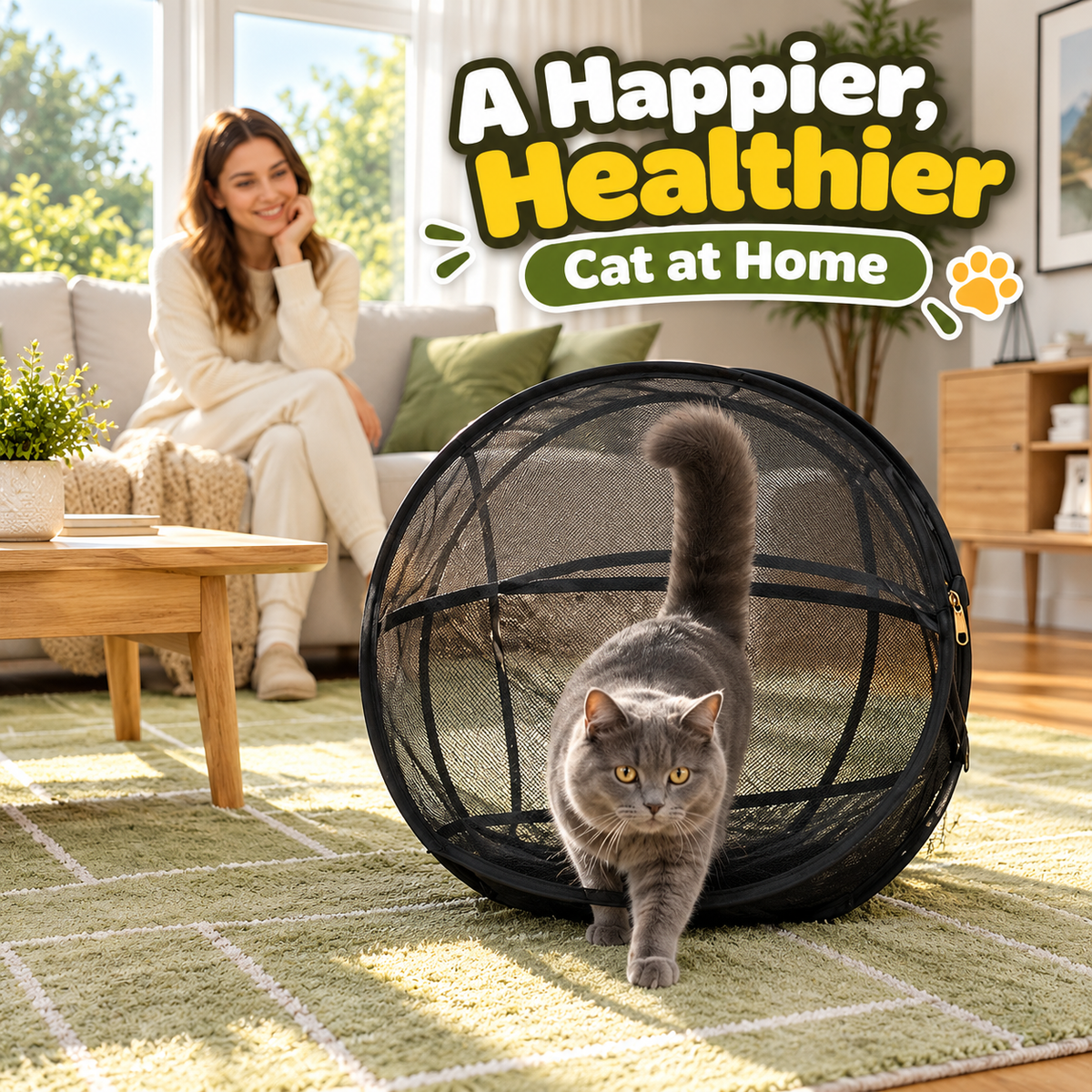 FuzzyTail™ - Cat Playpen Ball